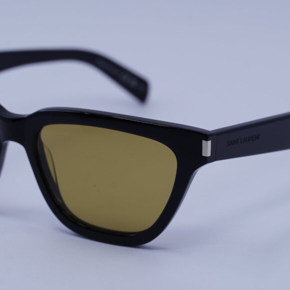 Saint Laurent SL462SULPICE 009 Sunglasses Black Cat Eye Frame, Yellow Lenses - Picture 2 of 13
